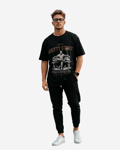 G-West Gritty Story Oversized T-Shirt Mens