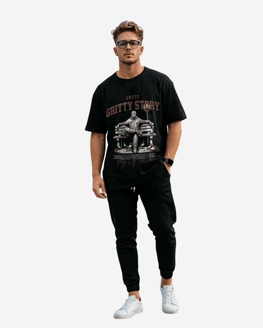 G-West Gritty Story Oversized T-Shirt Mens