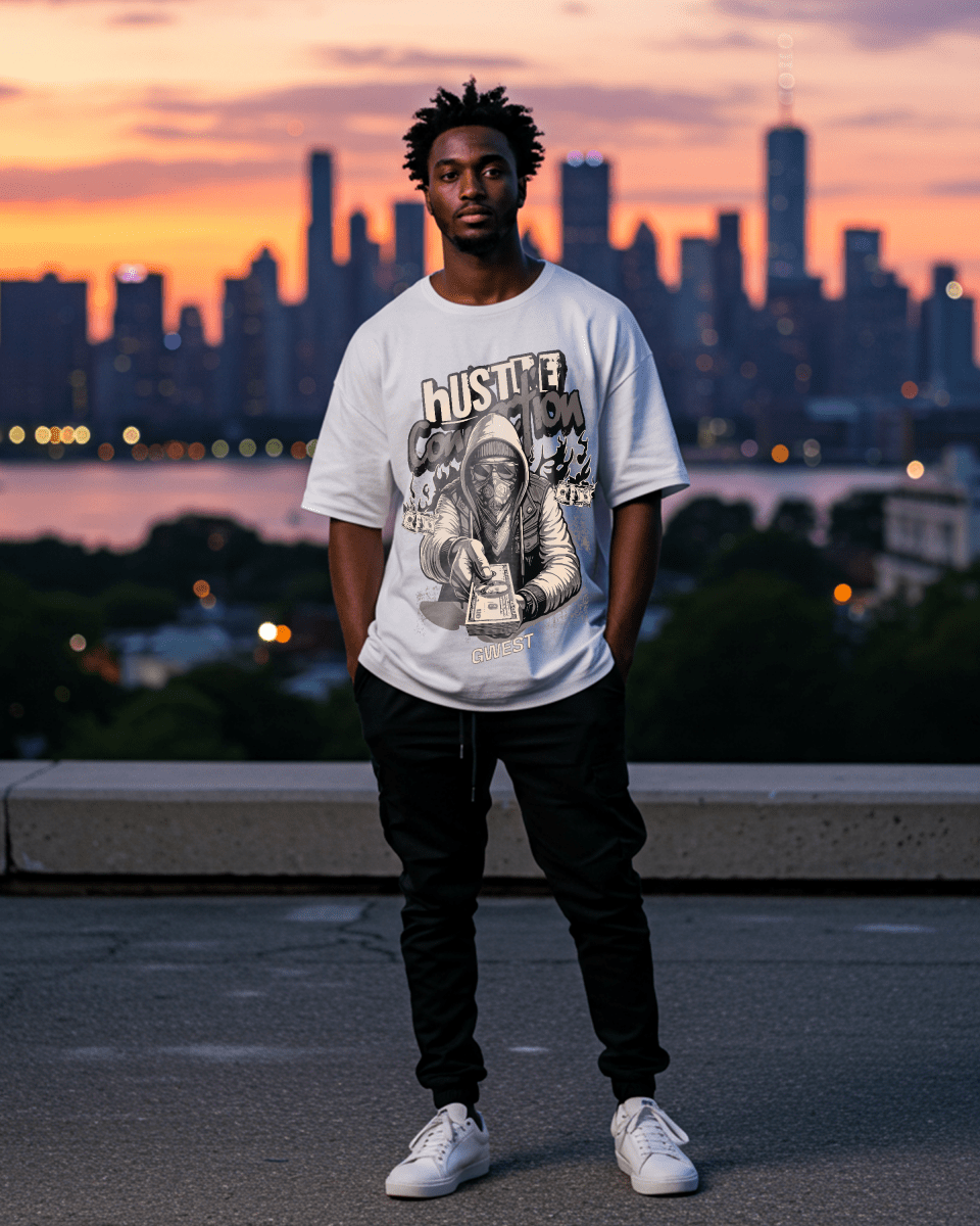 G-West Hustle Connection Oversized T-Shirt Mens