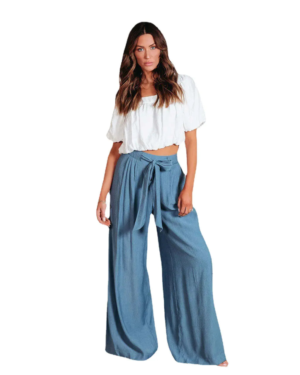 Pantalones de dormir de pierna ancha de verano para mujer de talla grande