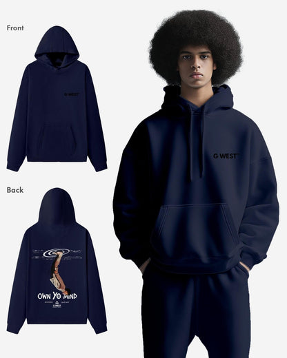 G West Mens Own Yo Mind Heavy Premium Oversized Hoodie