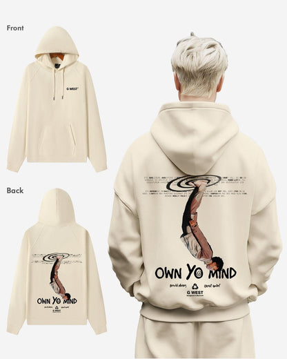 G West Mens Own Yo Mind Heavy Premium Oversized Hoodie