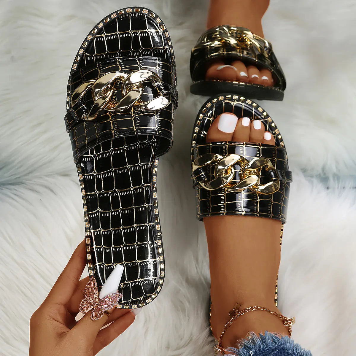 Plus Size Women's Fashion Flat Sandals