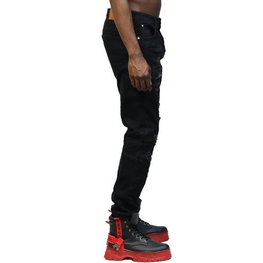 Limo Premium Washed Skinny Black Denim Pants