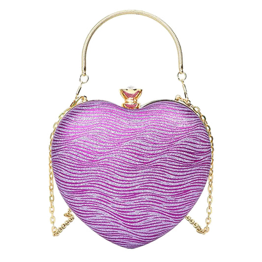 Bolso de mano formal de noche con forma de corazón para mujer