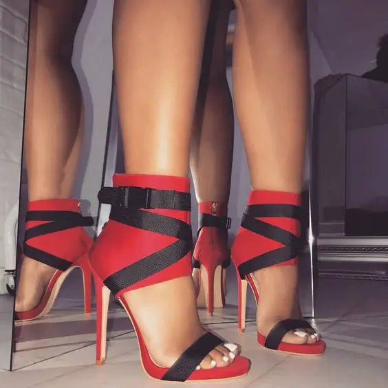 New Peep-Toe Strappy High Heels