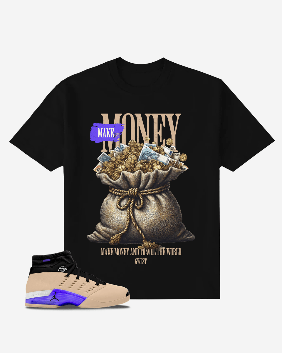 G-West Make Money and Travel the World Oversized T-Shirt Success Mens