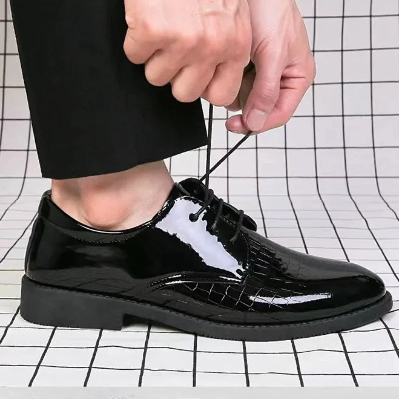 男士真皮鞋 商務正裝時尚真皮鞋 韓版休閒青年百搭男士真皮鞋