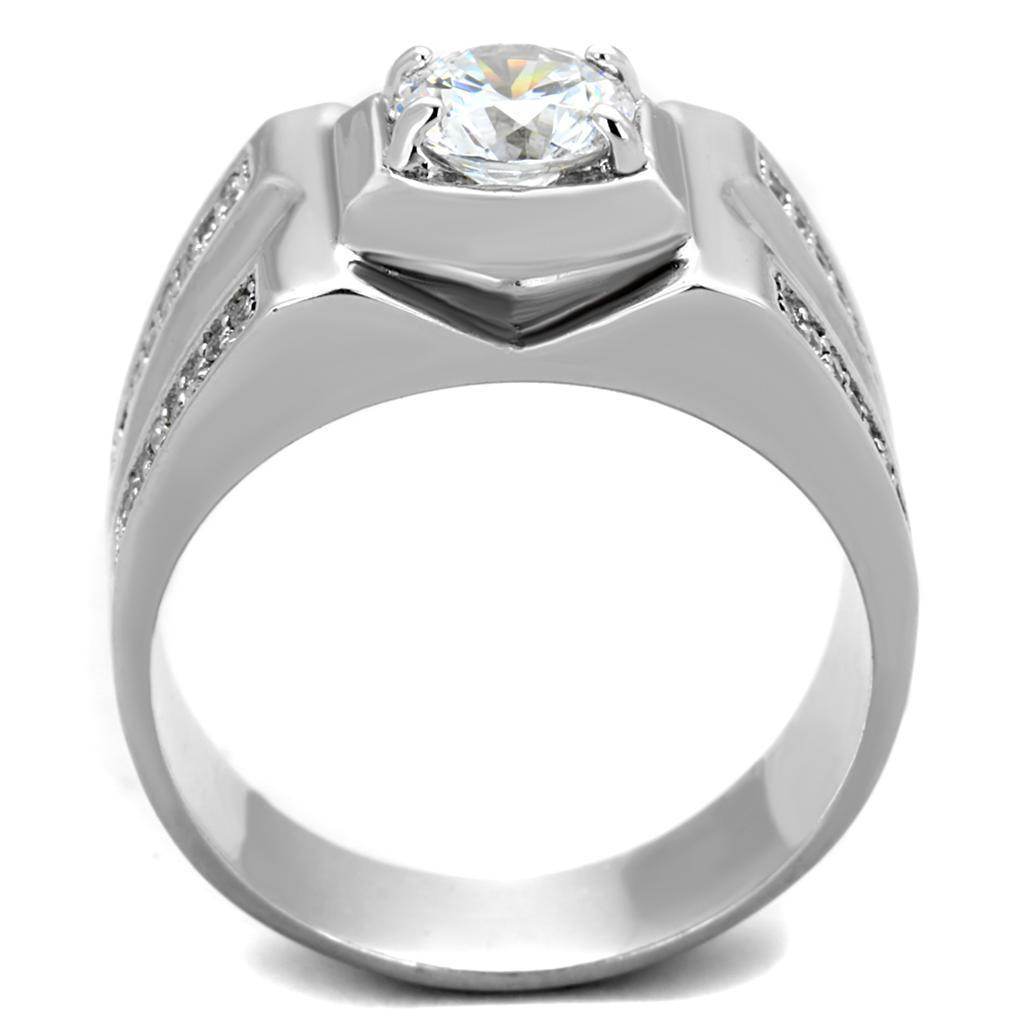VacationGrabs Men's Rhodium 925 Sterling Silver Ring