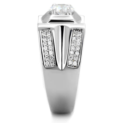 VacationGrabs Men's Rhodium 925 Sterling Silver Ring