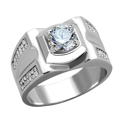 VacationGrabs Men's Rhodium 925 Sterling Silver Ring