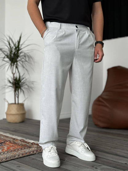 Modern Essential Men's Pleated Trousers – Tailored Comfort for Everyday Refinement
