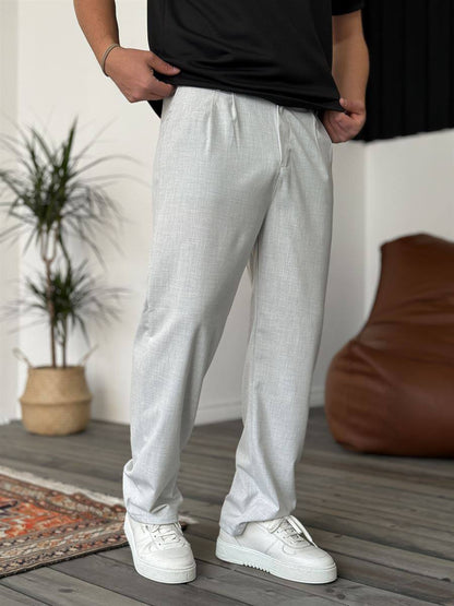 Modern Essential Men's Pleated Trousers – Tailored Comfort for Everyday Refinement