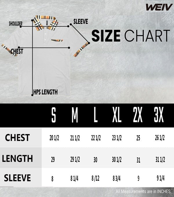 男士格紋圖案 Polo 衫，時尚領口