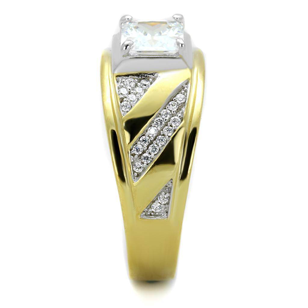 Anillo de plata esterlina en oro y rodio para hombre de VacationGrabs
