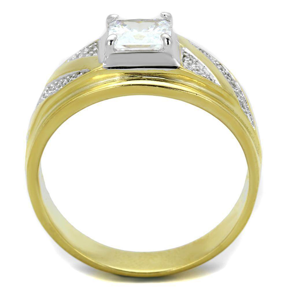 Anillo de plata esterlina en oro y rodio para hombre de VacationGrabs