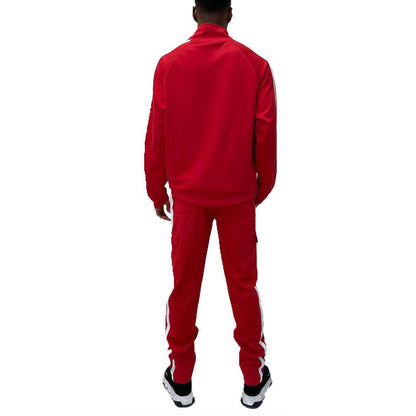 男士紅色工裝套裝 - 2件運動褲