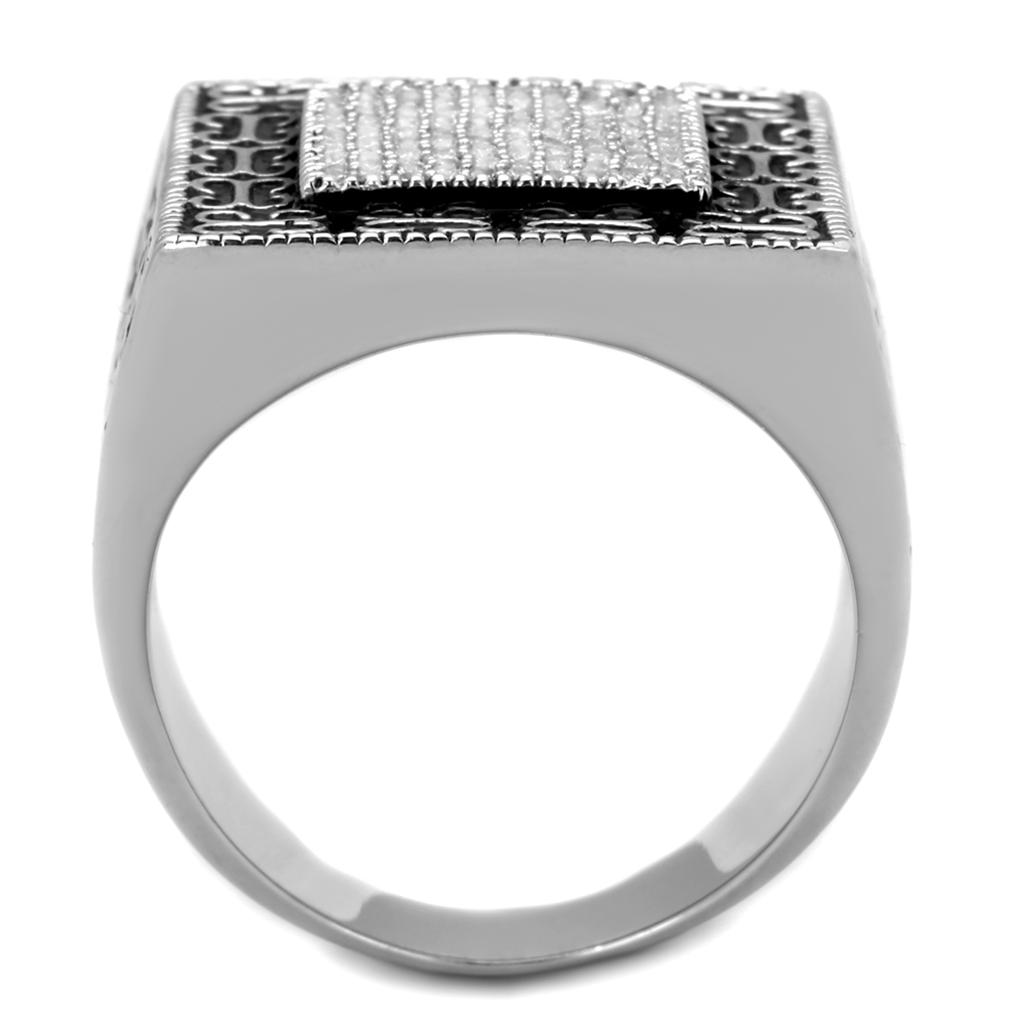 Anillo de plata de ley con circonita cúbica para hombre de VacationGrabs