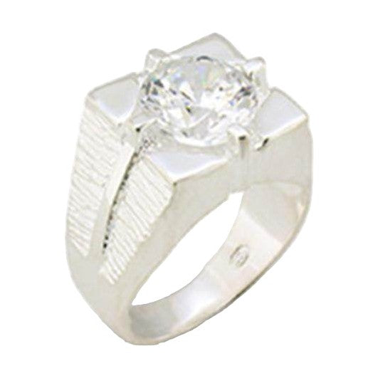 Anillo de plata de ley con diamantes para hombre de VacationGrabs