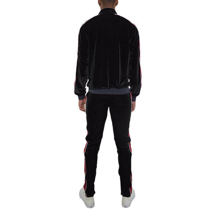 Mens Velour Track Set - Stylish 2PC Outfit