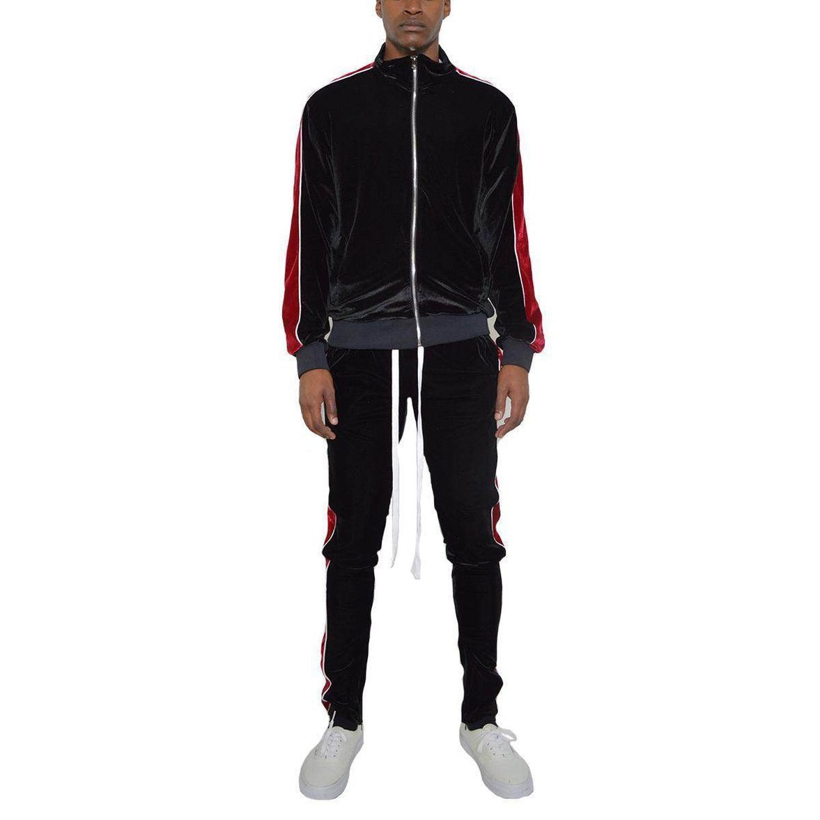 Mens Velour Track Set - Stylish 2PC Outfit