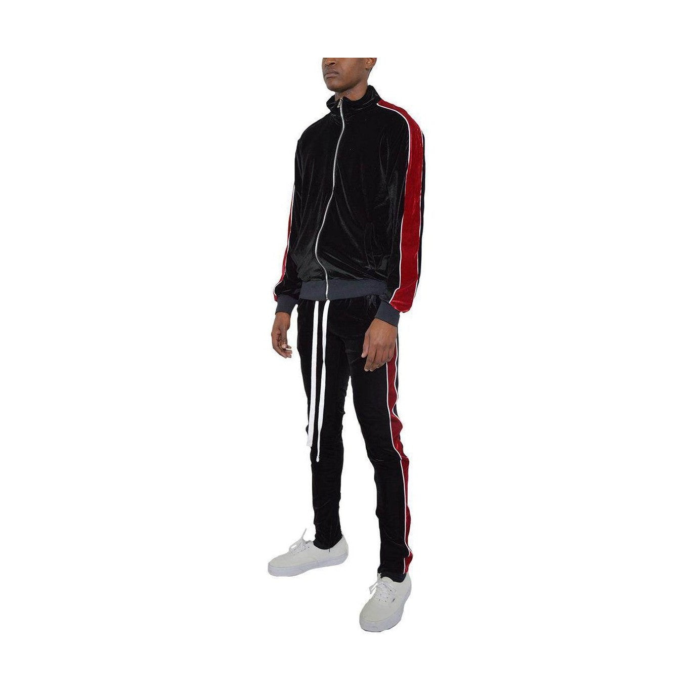 Mens Velour Track Set - Stylish 2PC Outfit