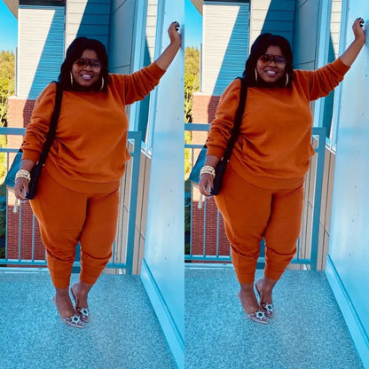 Women's Plus Size Casual Two-Piece Set