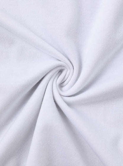 LovelyWholesale Womens Oversized Graphic Tee Short Sleeve White Size M