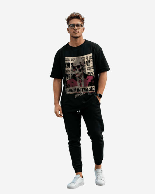 G-West Peace In Tragic Oversized T-Shirt Mens