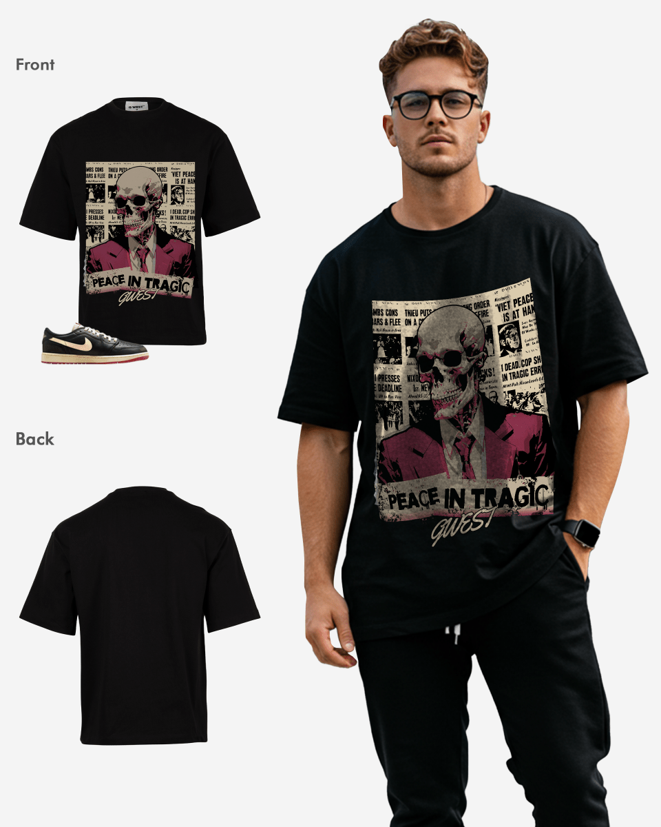 G-West Peace In Tragic Oversized T-Shirt Mens