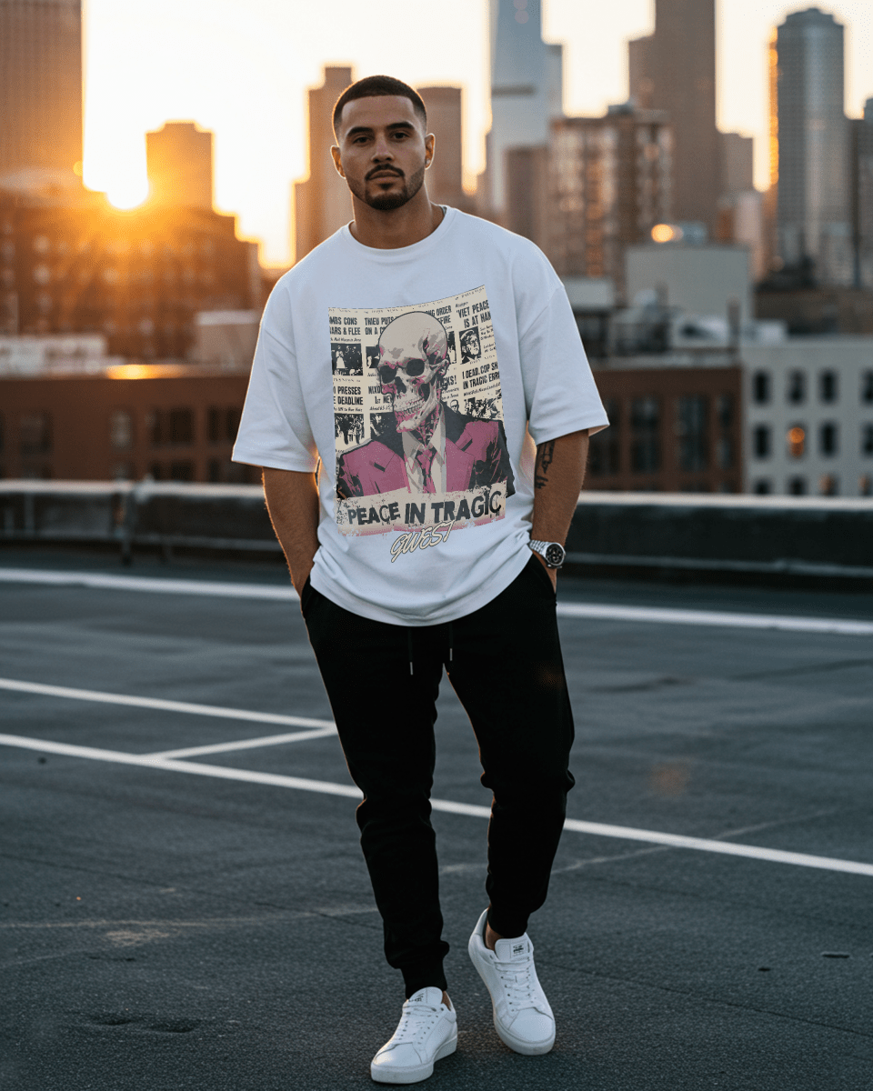 G-West Peace In Tragic Oversized T-Shirt Mens