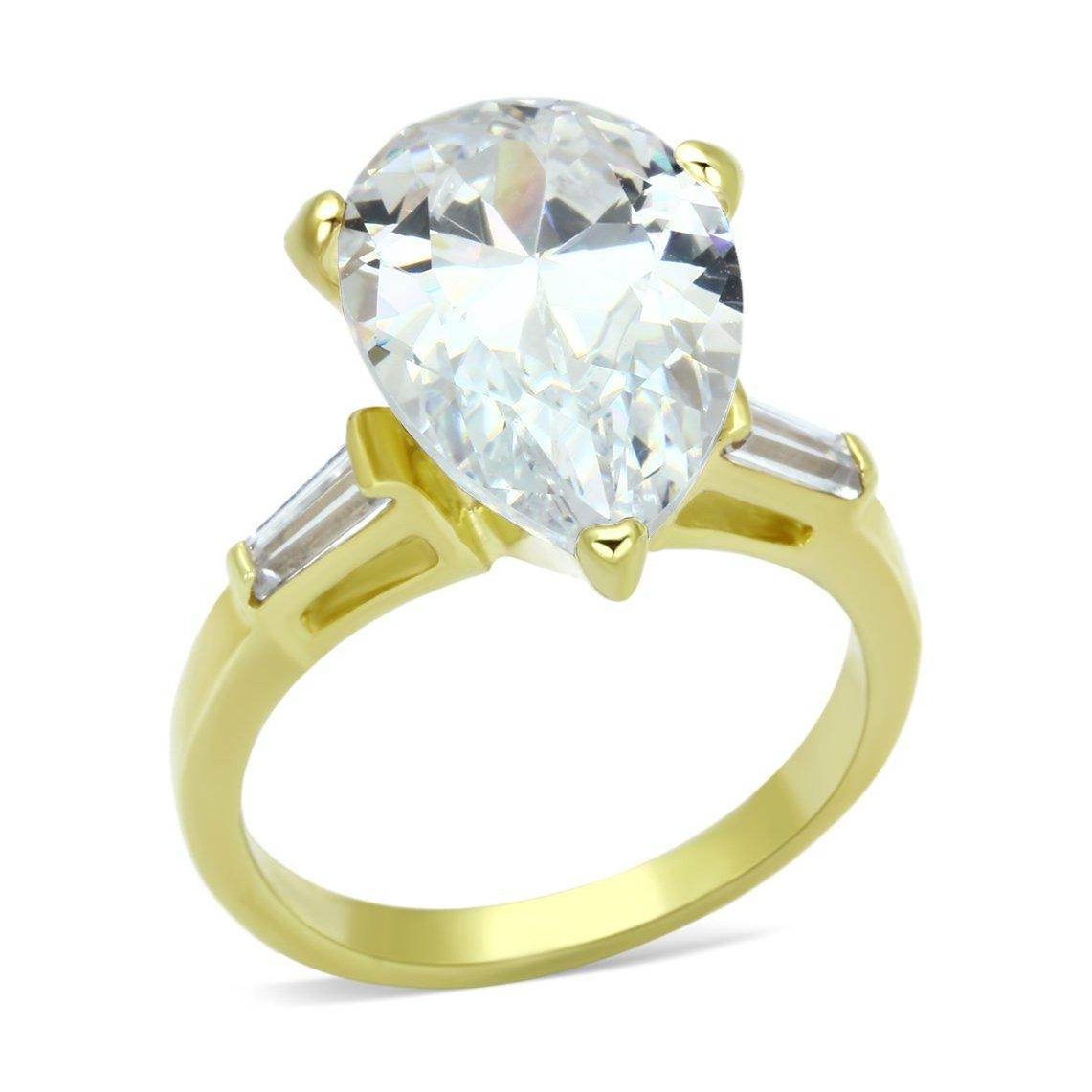 VacationGrabs Pear Shaped Gold Engagement Ring