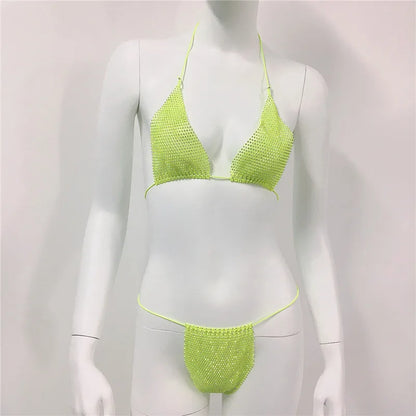 women's solid color 2 piece set bikinis