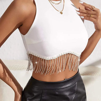 women's wrap crop top tank tops tassel streetwear solid color
