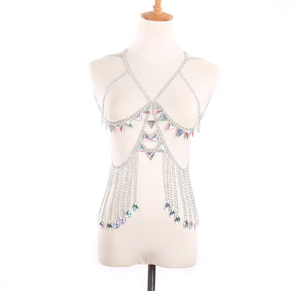Jewelry Summer New Waist Chain Accessories Acrylic Bra Sexy Hollow Colorful Chain Body Chain