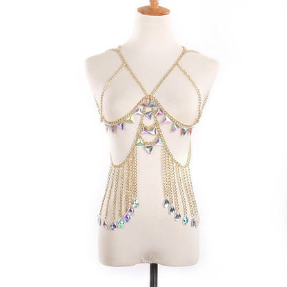 Jewelry Summer New Waist Chain Accessories Acrylic Bra Sexy Hollow Colorful Chain Body Chain