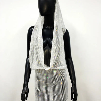 Halter Neck Hooded Sleeveless Hip Skirt Dress