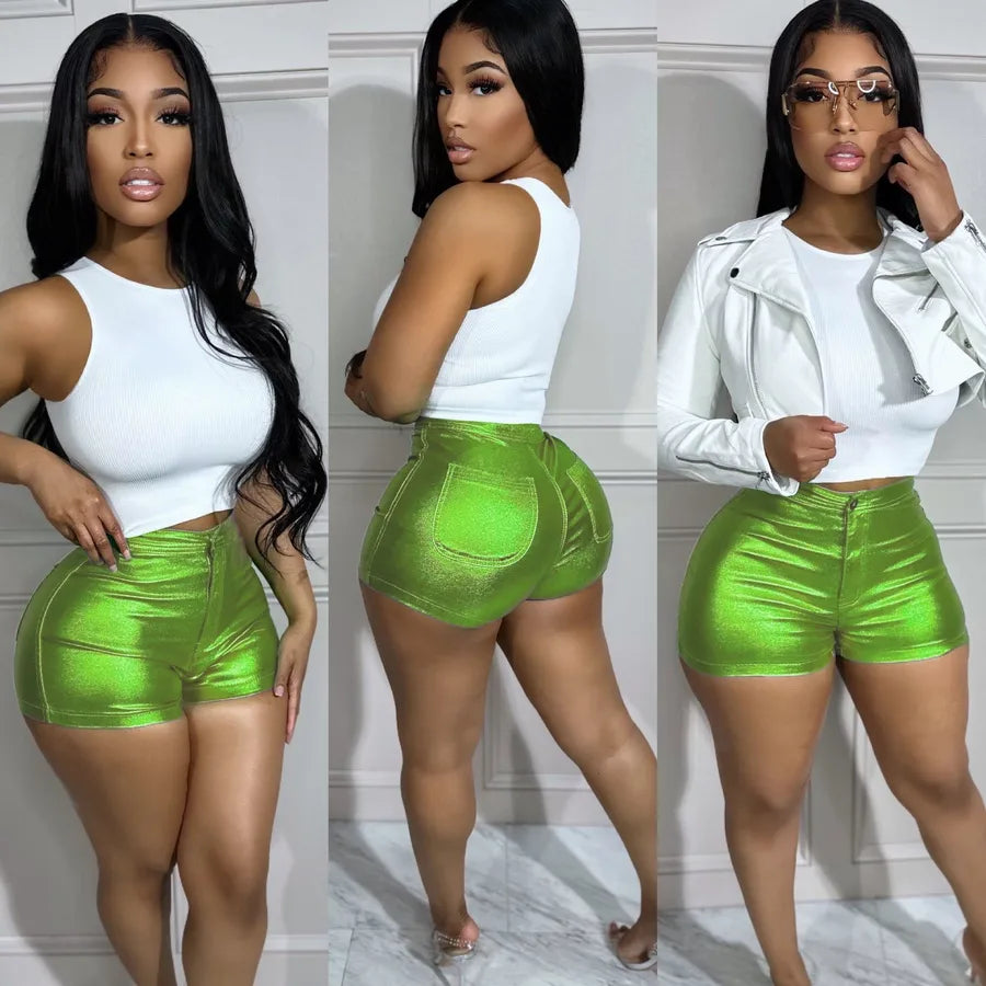 women's street sexy solid color shorts shorts