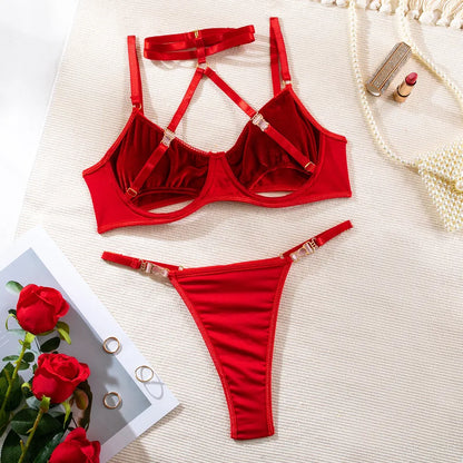 Women's Sexy Solid Color Sexy Lingerie Sets Indoor Home Sexy Lingerie