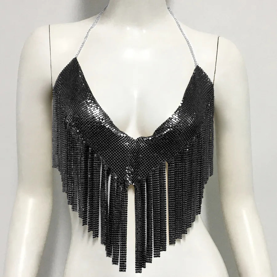 women's camisole tank tops tassel sexy solid color