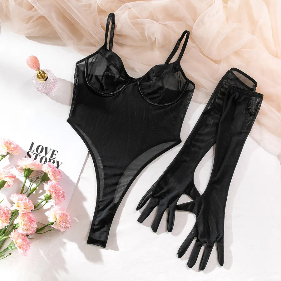 women's lady sexy solid color sexy lingerie sets indoor daily honeymoon sexy lingerie