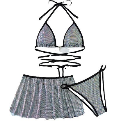 women's sexy solid color 3 piece set bikinis