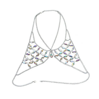 Jewelry Accessories, Fashionable and Sexy Acrylic Gemstone Clothing, Colorful Chest Chain, Women's Bra Body Chain