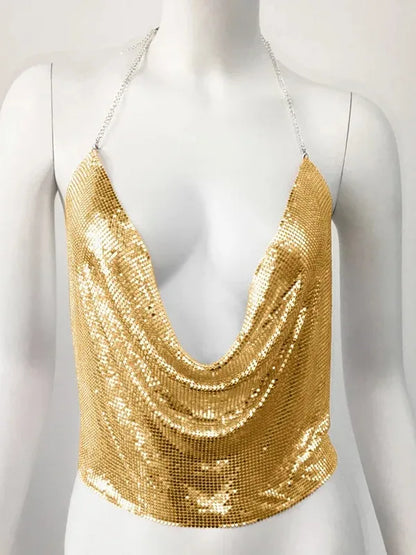 Women's Vest Tank Tops Sequins Streetwear Solid Color