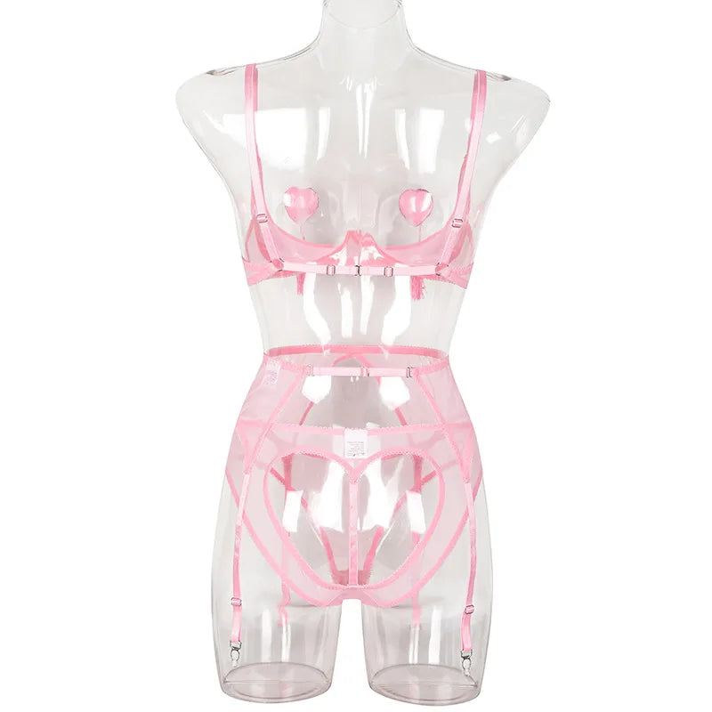 women's sexy solid color sexy lingerie sets party underwire bra mid waist briefs sexy lingerie