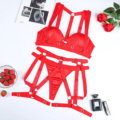 solid color underwire bra sexy high waist sexy lingerie