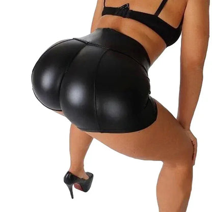 new sexy leather short leather pants women's leather shorts pu leather pants women's sexy hot pants nightclub sexy hot pants