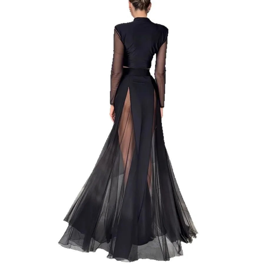 Holiday Street Women's Streetwear Solid Color Polyester Voile/Milk Silk Skirt Co-ord Set Skirt Sets