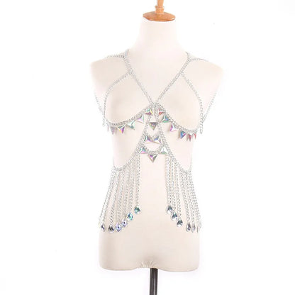 Jewelry Summer New Waist Chain Accessories Acrylic Bra Sexy Hollow Colorful Chain Body Chain