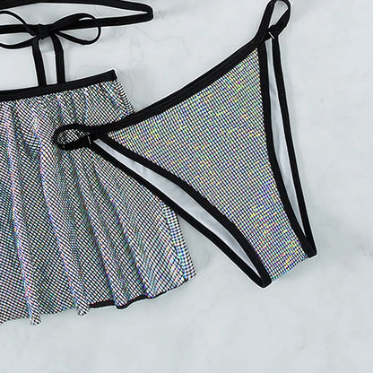 women's sexy solid color 3 piece set bikinis